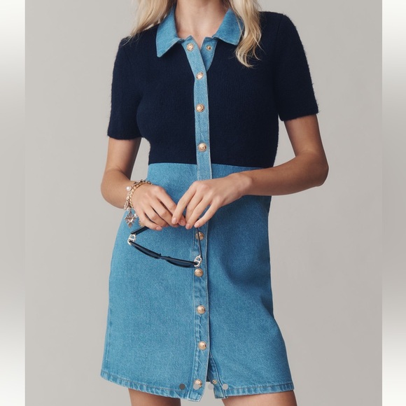 Anthropologie Dresses & Skirts - Anthropologie Pilcro Denim Sweater Shirt Dress